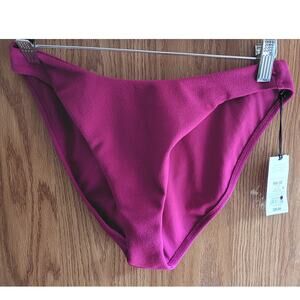 NWT Shade Shore Pink Bikini Bottom Low Rise High Leg Cheeky Swim Medium Magenta